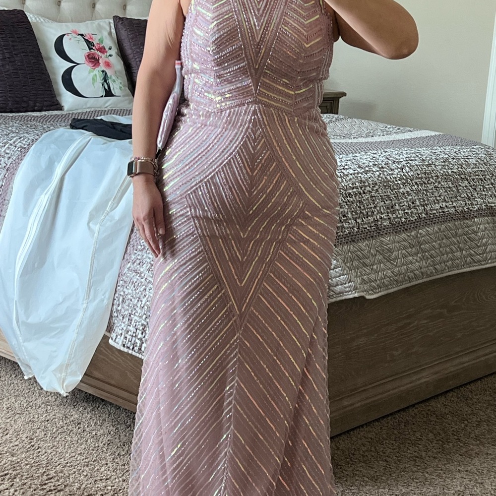 Mauve Halter Maxi Gown
